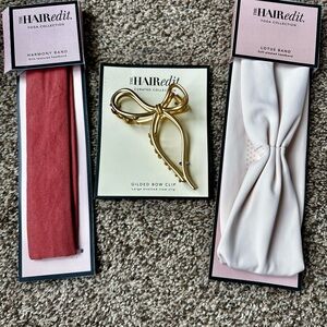 The Hair Edit Gold Bow Clip and Headband Set